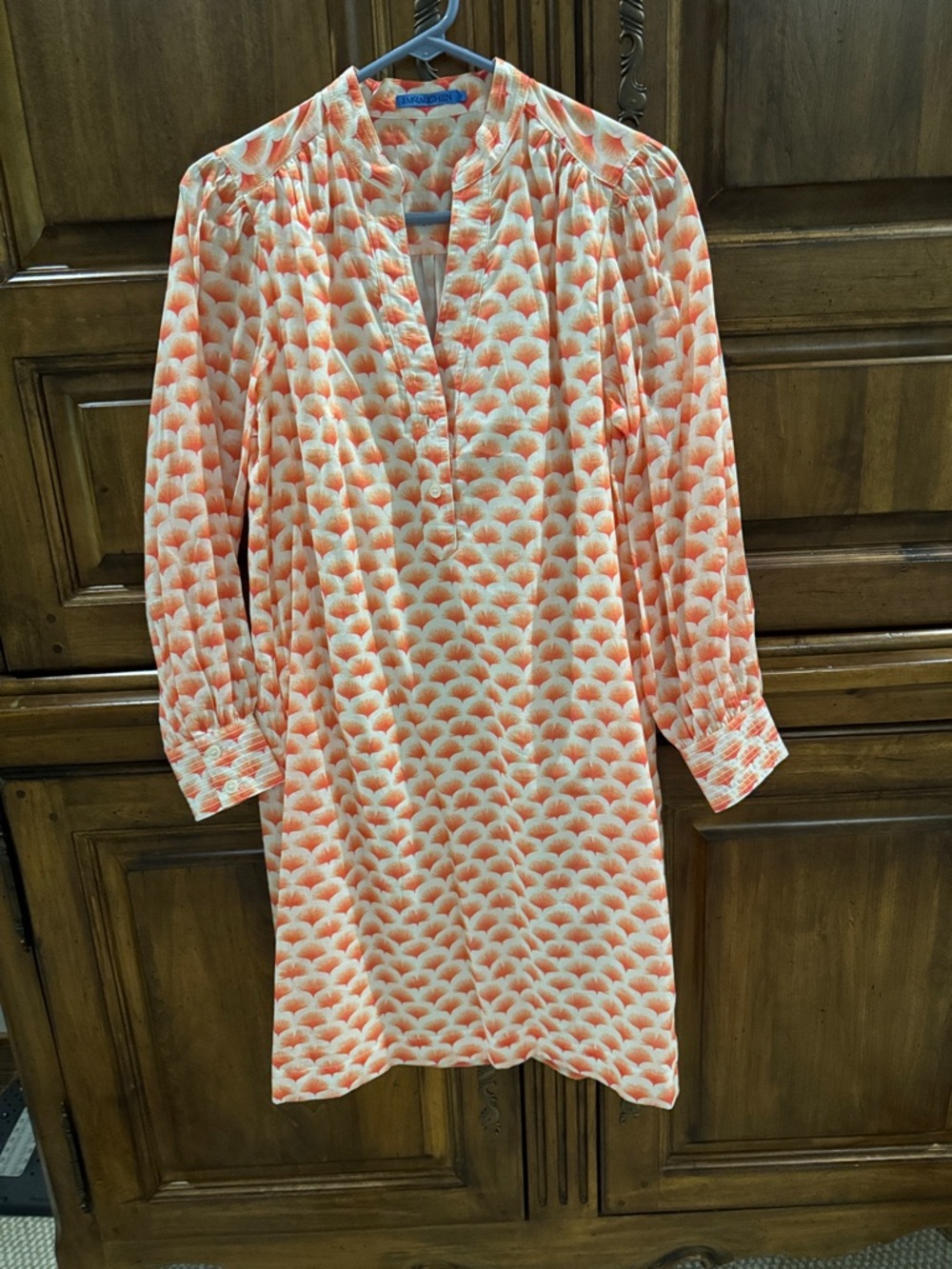 J. McLaughlin Orange and Cream Print Dress - NWOT - Small